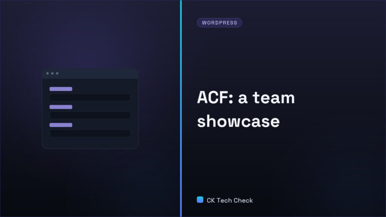 ACF Practical Example - Team Showcase