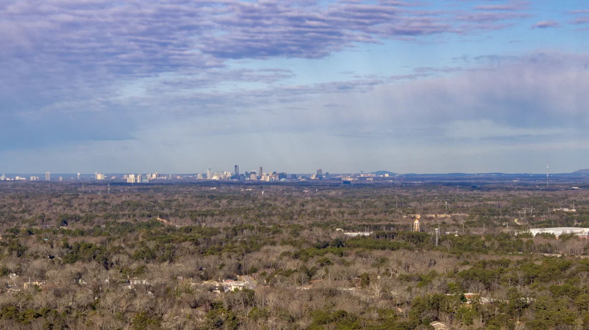 Canon R7 with Tamron at 18mm looking toward the distant Atlanta skyline