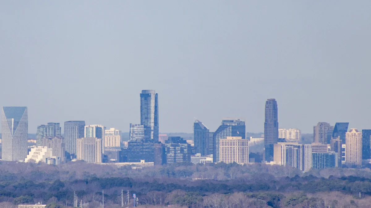 Canon R7 with Tamron at 400mm, full optical zoom, on the Atlanta skyline