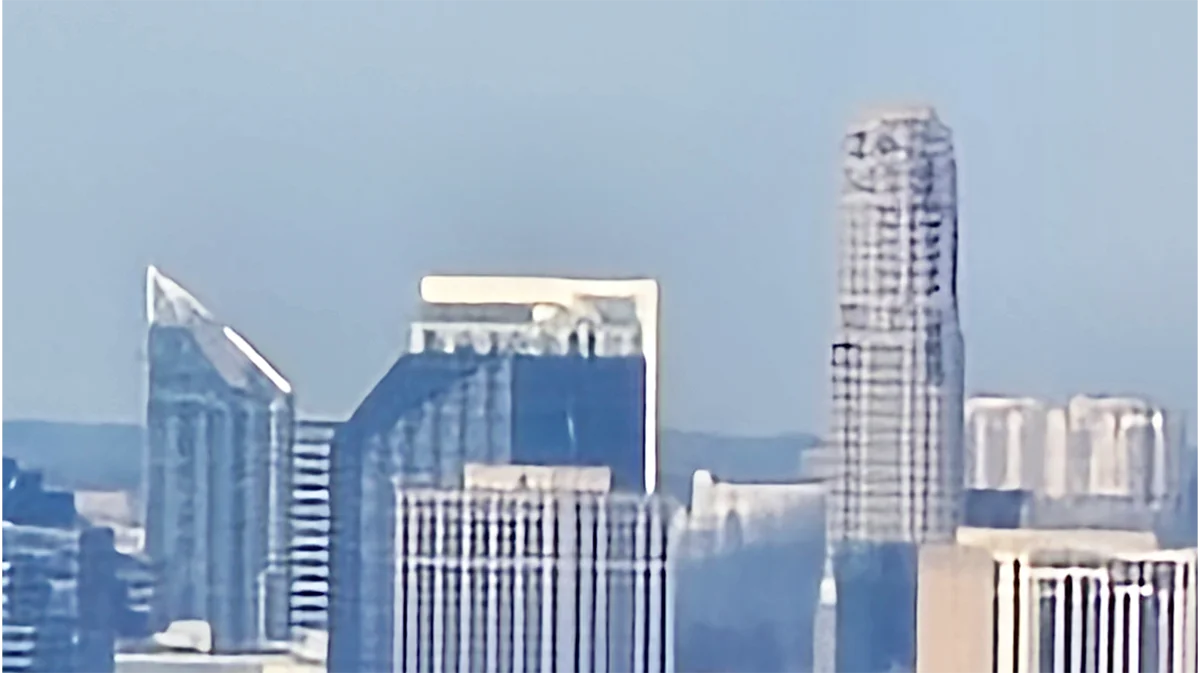 Samsung S24 Ultra at maximum 100x Space Zoom on the Atlanta skyline