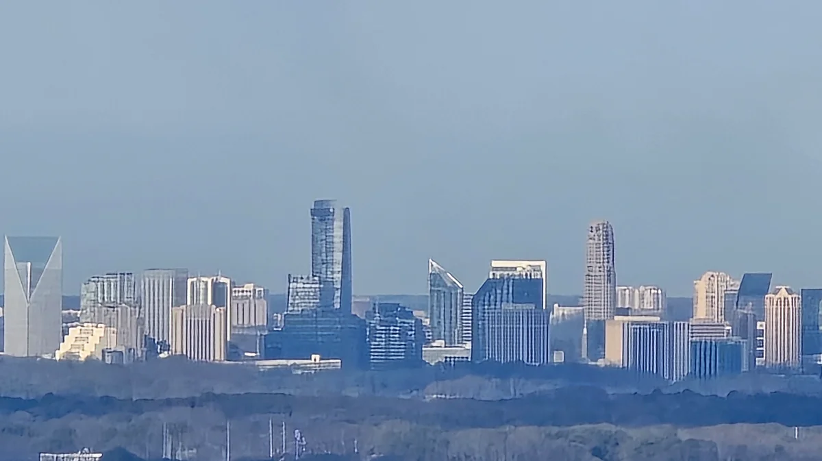 Samsung S24 Ultra at 30x Space Zoom on the Atlanta skyline