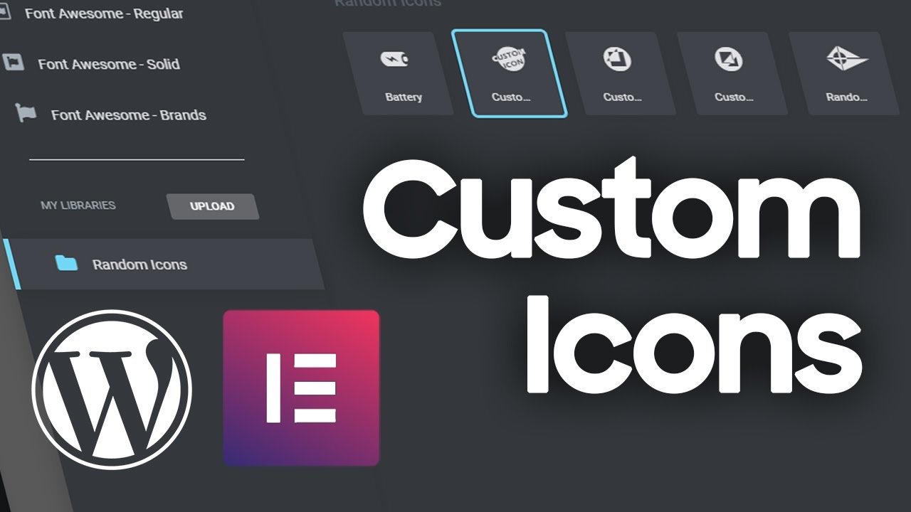 How to make custom icons for WordPress and Elementor Pro video thumbnail