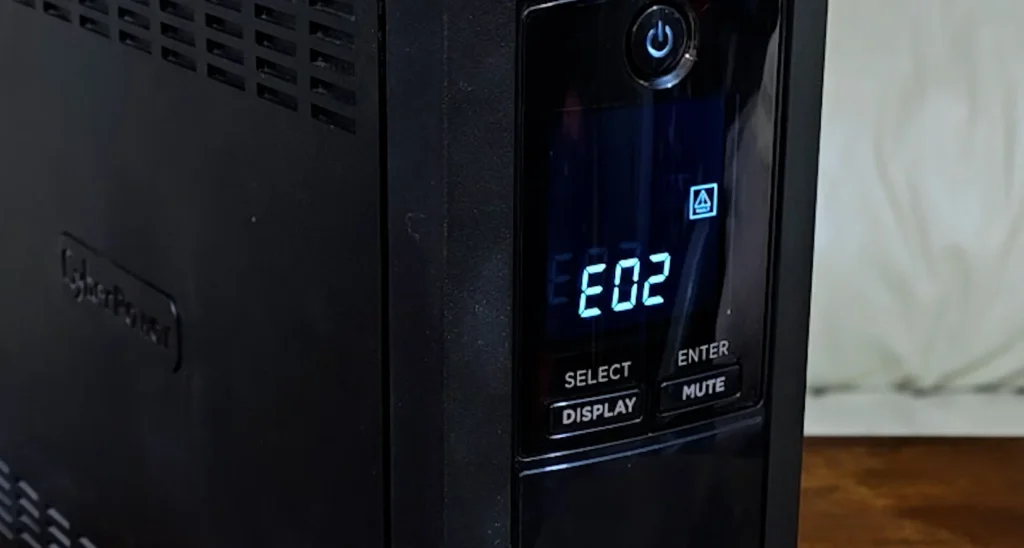 E02 Error code