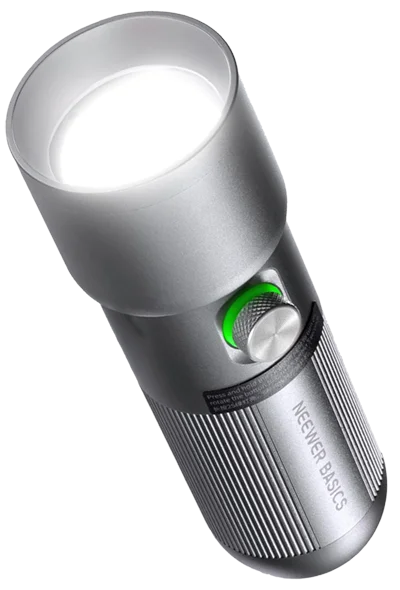 The silver FL10 held in hand showing its body and USB-C port