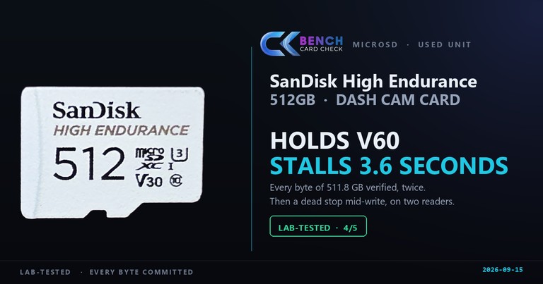 SanDisk High Endurance 512GB Review: Holds V60, Then Stalls