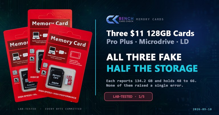 We Tested Three $11 128GB Memory Cards. All Three Are Fake.
